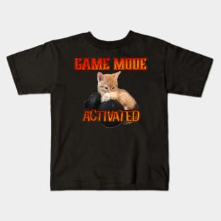 Gamer Kitten Game Mode Activated Kids T-Shirt